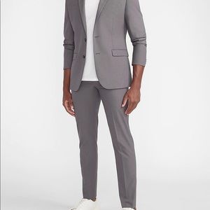 Extra Slim Charcoal Textured Cotton-Blend Suit Size 36